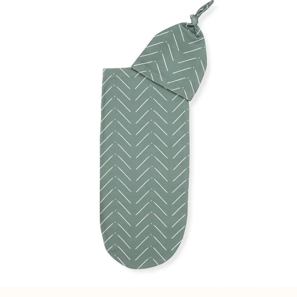 Itzy Ritzy Cutie Cocoon- Sage Mudcloth